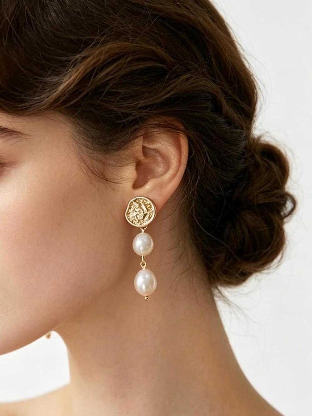 NEW 14K Gold Plated Pearls Dangle Earrings